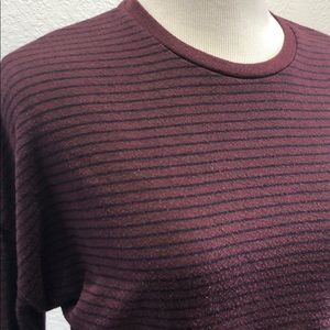 Zara Long Sleeve Stripe Scoop Neck Top